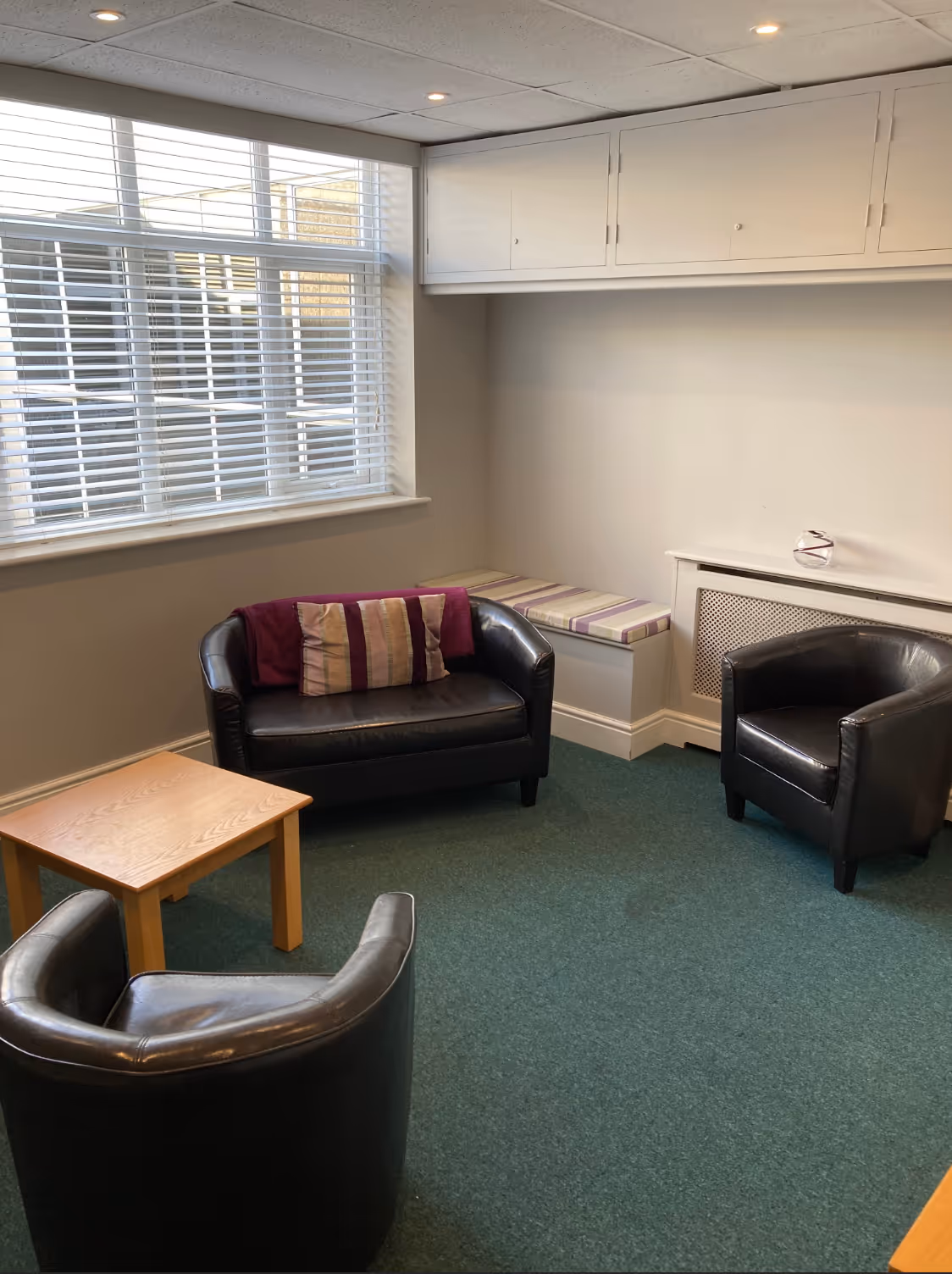 Photo of a counselling room - where Jean meets with clients for counselling in Tonbridge